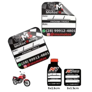 Adesivo Etiqueta Troca de Óleo para Moto