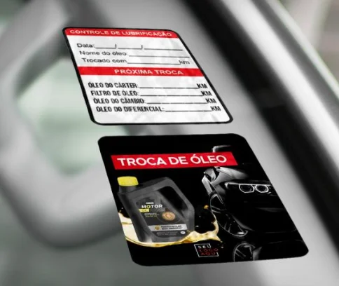 Adesivo Etiqueta Troca de Óleo para Carro - Imagem 2